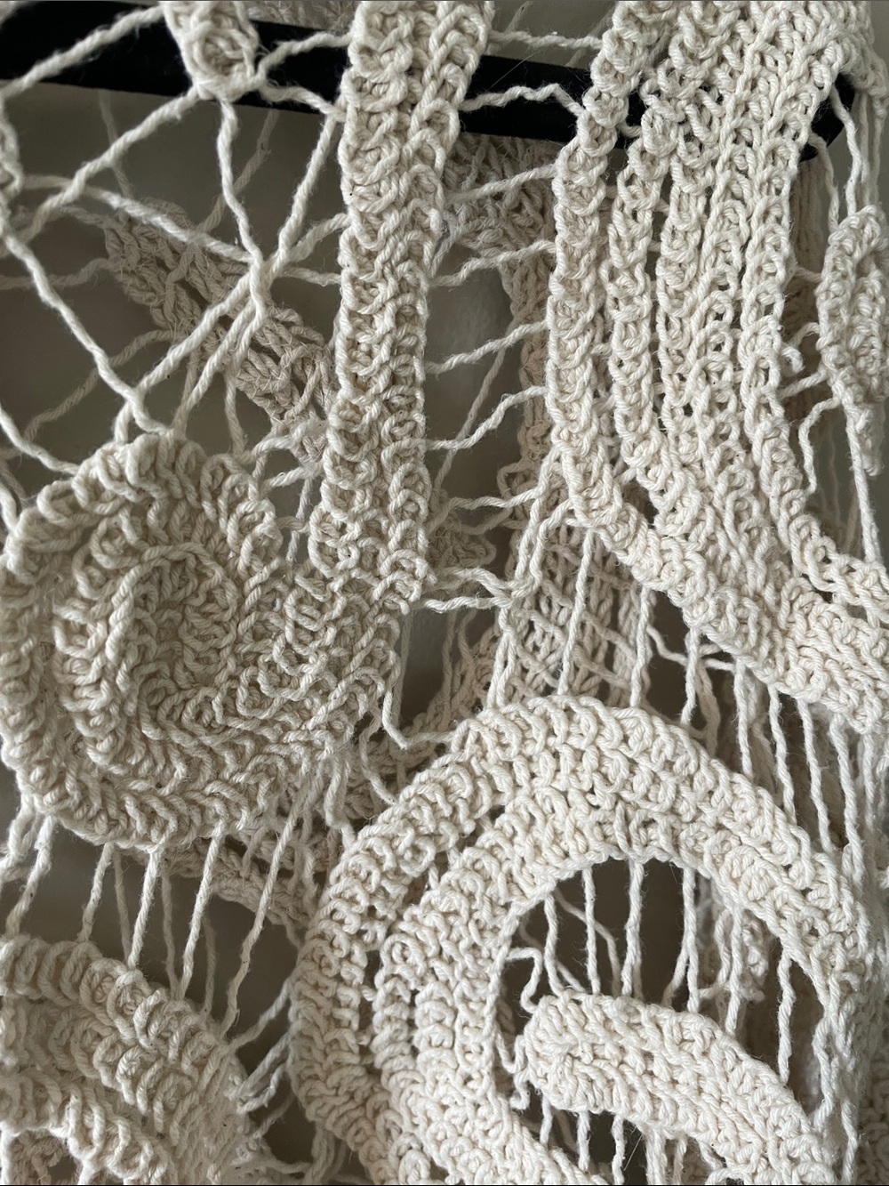 Crochet Open Weave Scalloped Sweater - Picture 3 of 6